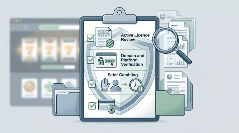 Illustrated licence and safer gambling checklist for Rhino Bet