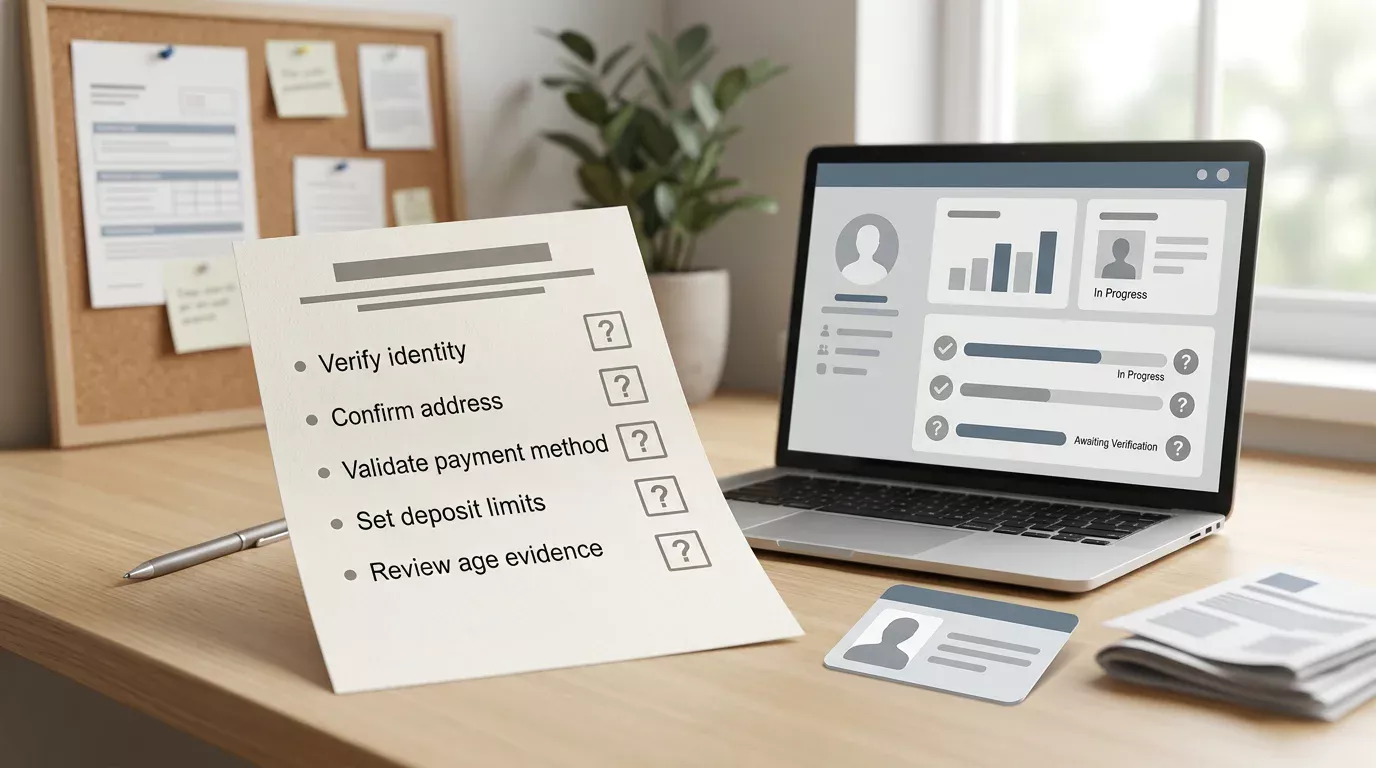 Account verification checklist for the Rhino Casino registration UK status
